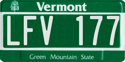 VT license plate LFV177
