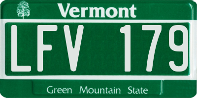 VT license plate LFV179