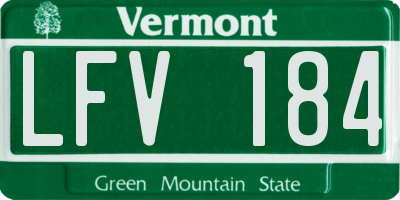 VT license plate LFV184