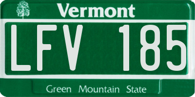 VT license plate LFV185