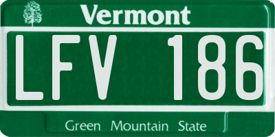 VT license plate LFV186