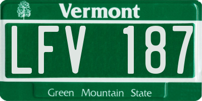 VT license plate LFV187
