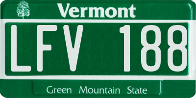 VT license plate LFV188