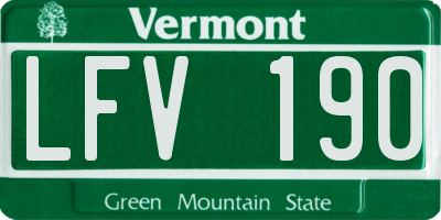 VT license plate LFV190