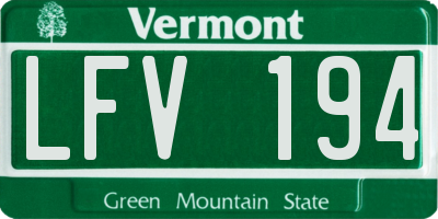 VT license plate LFV194