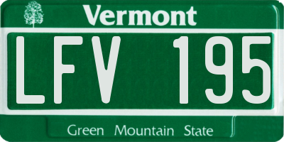VT license plate LFV195
