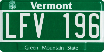 VT license plate LFV196