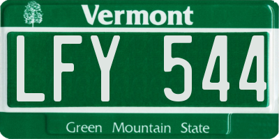 VT license plate LFY544