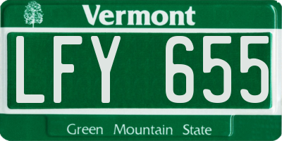 VT license plate LFY655