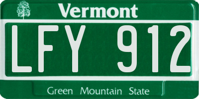 VT license plate LFY912