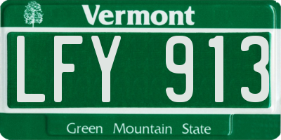 VT license plate LFY913
