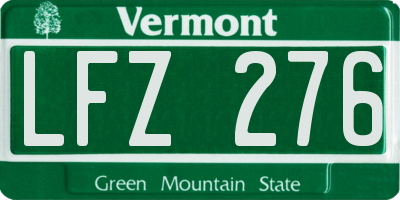 VT license plate LFZ276
