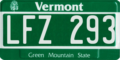 VT license plate LFZ293