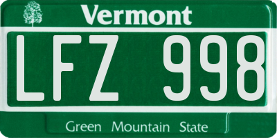 VT license plate LFZ998