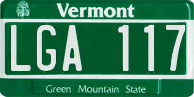 VT license plate LGA117