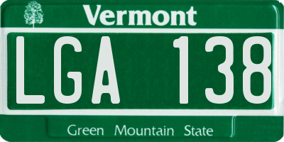 VT license plate LGA138