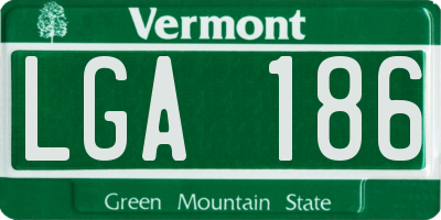 VT license plate LGA186