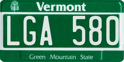VT license plate LGA580
