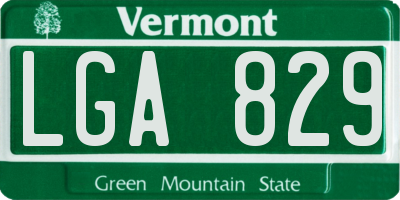 VT license plate LGA829