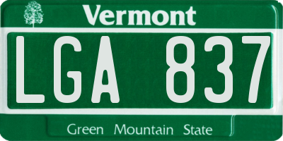 VT license plate LGA837