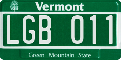 VT license plate LGB011