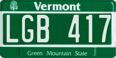 VT license plate LGB417