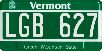 VT license plate LGB627
