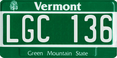 VT license plate LGC136