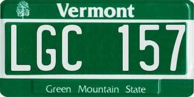 VT license plate LGC157