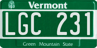 VT license plate LGC231
