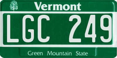 VT license plate LGC249