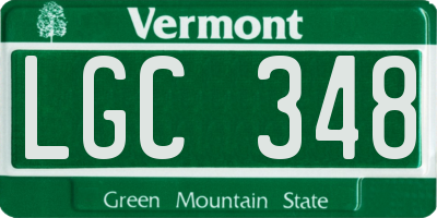 VT license plate LGC348