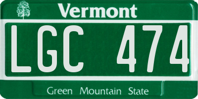 VT license plate LGC474