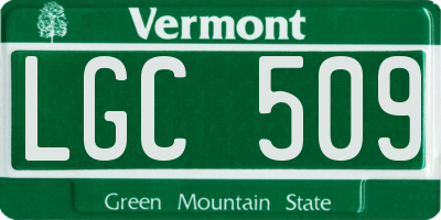VT license plate LGC509