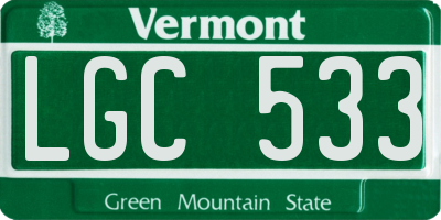 VT license plate LGC533