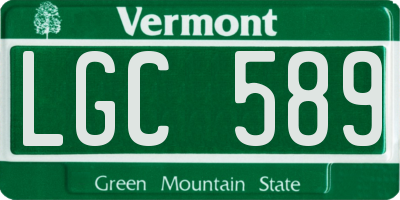 VT license plate LGC589
