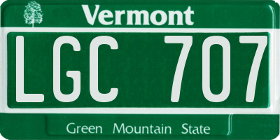 VT license plate LGC707