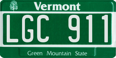 VT license plate LGC911
