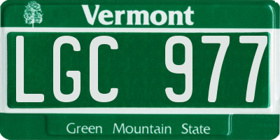 VT license plate LGC977