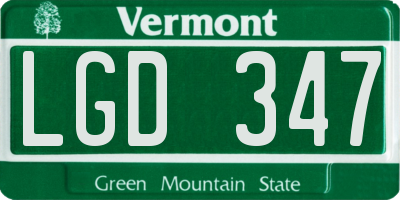 VT license plate LGD347