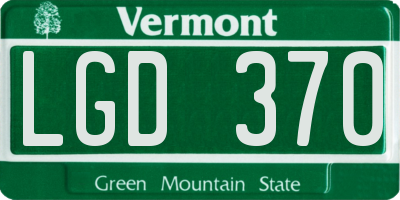 VT license plate LGD370