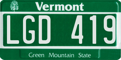 VT license plate LGD419