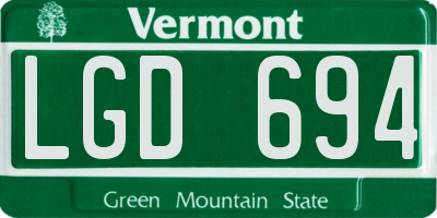 VT license plate LGD694