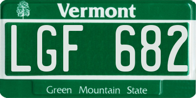 VT license plate LGF682