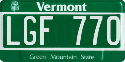 VT license plate LGF770