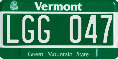 VT license plate LGG047