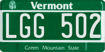 VT license plate LGG502