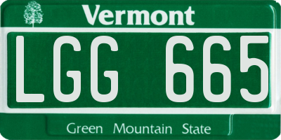 VT license plate LGG665
