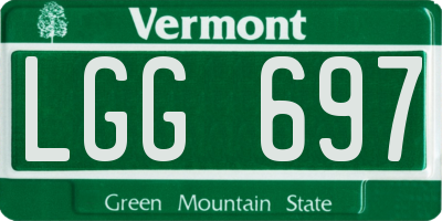 VT license plate LGG697