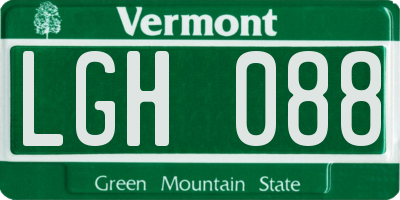 VT license plate LGH088